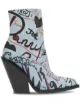 Image 1 of Burberry graffiti print denim ankle boots
