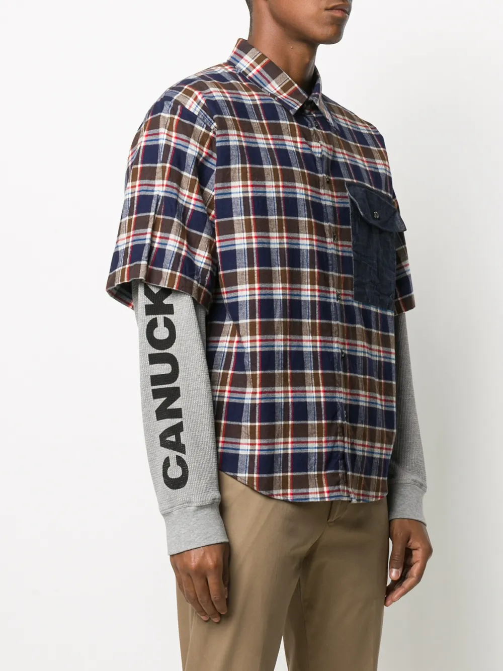 Dsquared2 Check Layered Shirt In Brown
