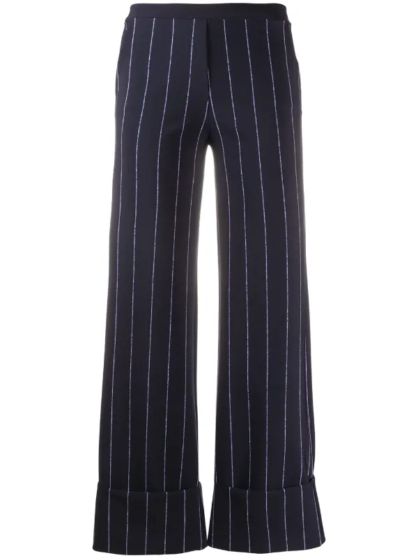 high waisted pinstripe trousers