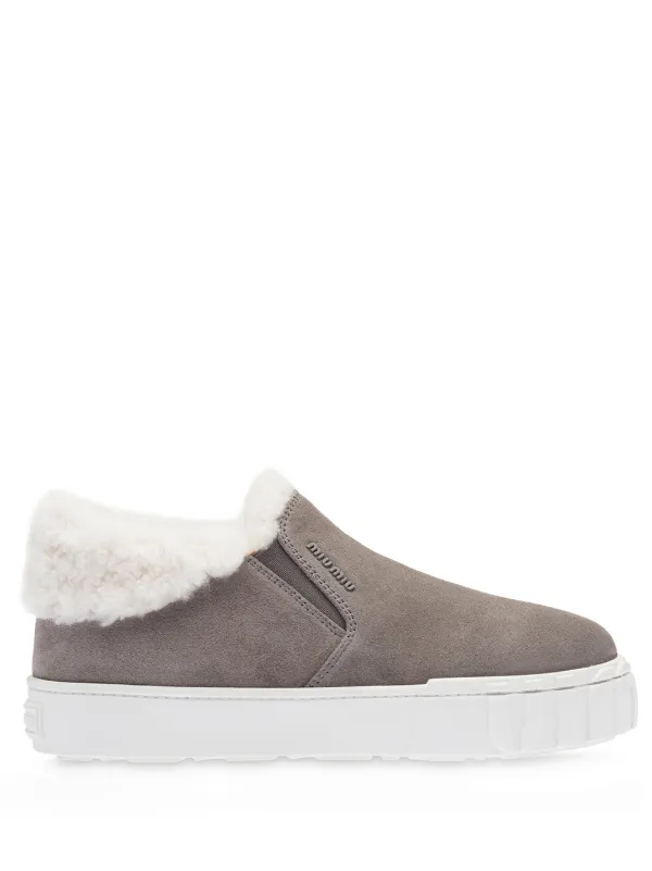 shearling lined slip on sneakers