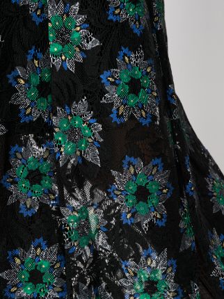 asymmetric floral-print lace skirt展示图