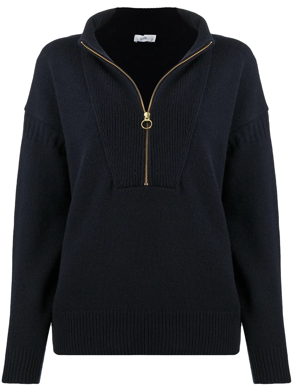 

Closed high-neck wool jumper - Blue