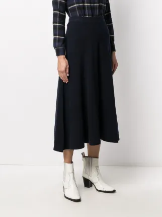 high-waist flared midi skirt展示图