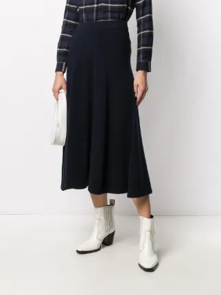 high-waist flared midi skirt展示图