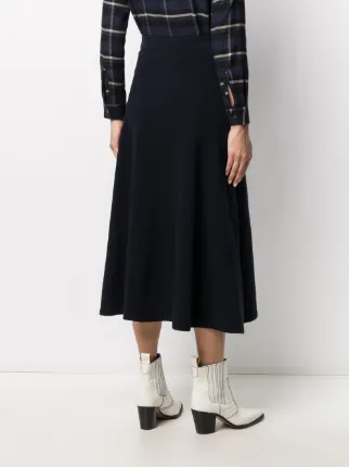 high-waist flared midi skirt展示图