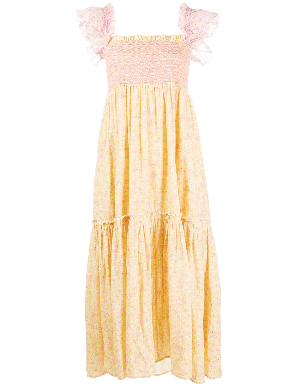 фото Loveshackfancy платье constantine с цветочным принтом