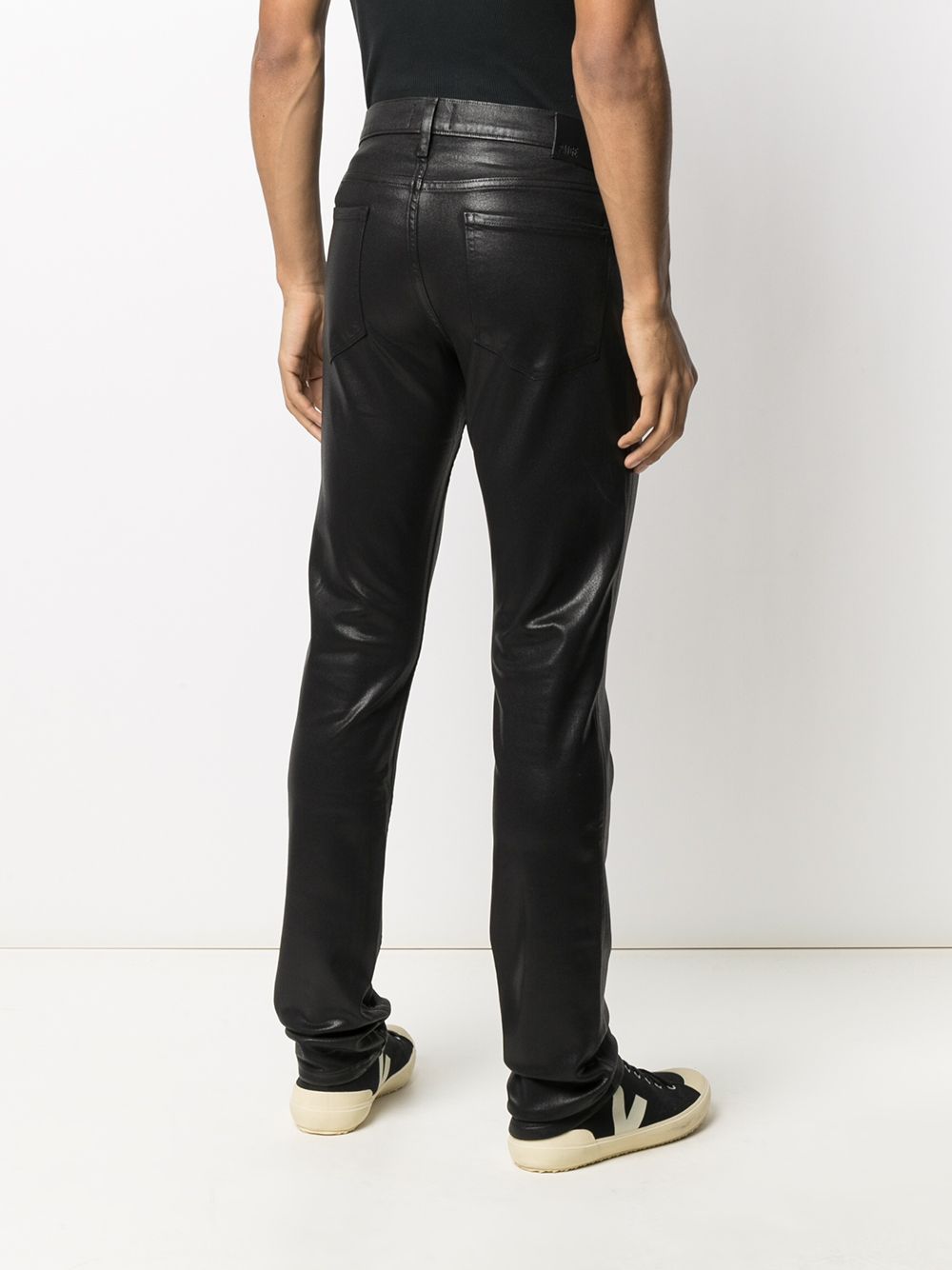 Shop Paige Lennon Coated Jeans In Black