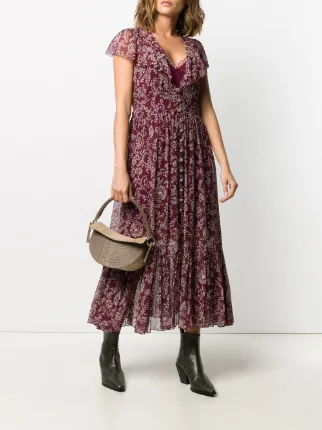 embroidered silk maxi dress展示图