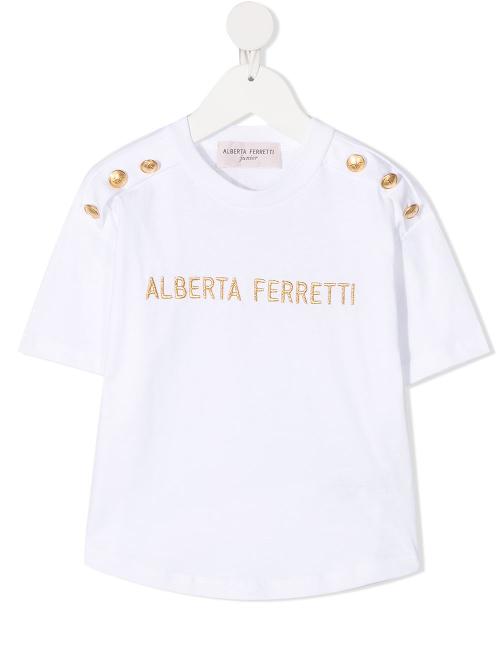 фото Alberta ferretti kids embroidered logo t-shirt