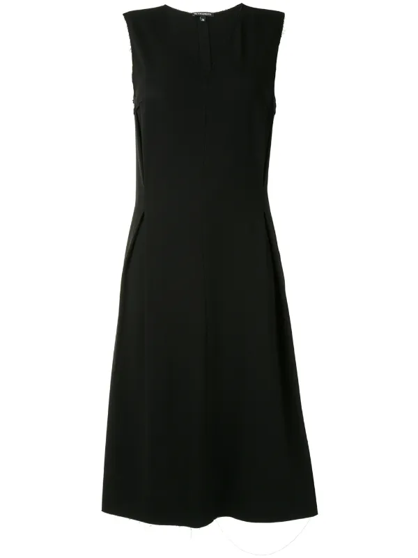 v neck a line midi dress