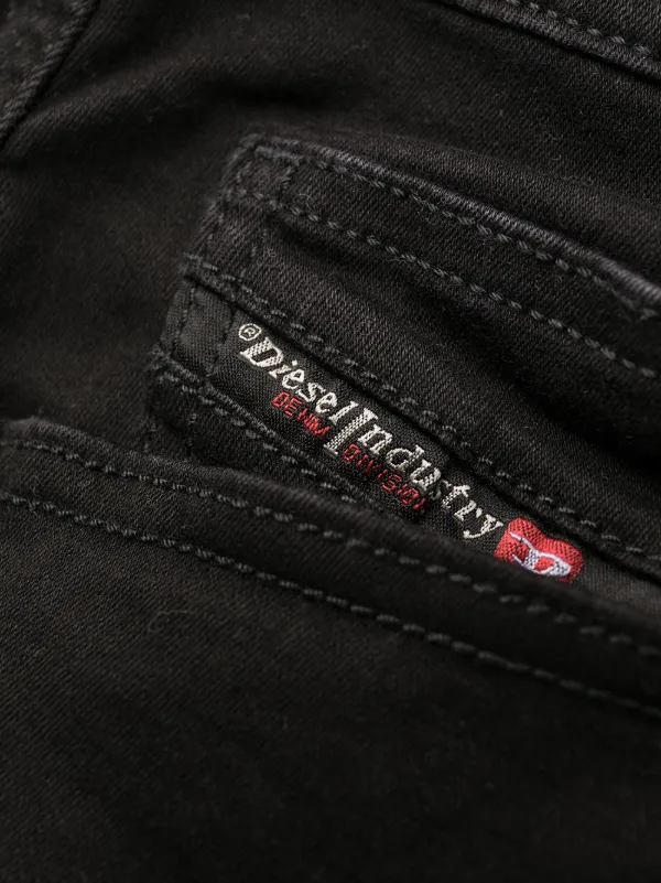 Shop Black Diesel Logo Embroidered Skinny Jeans With Express Delivery Farfetch