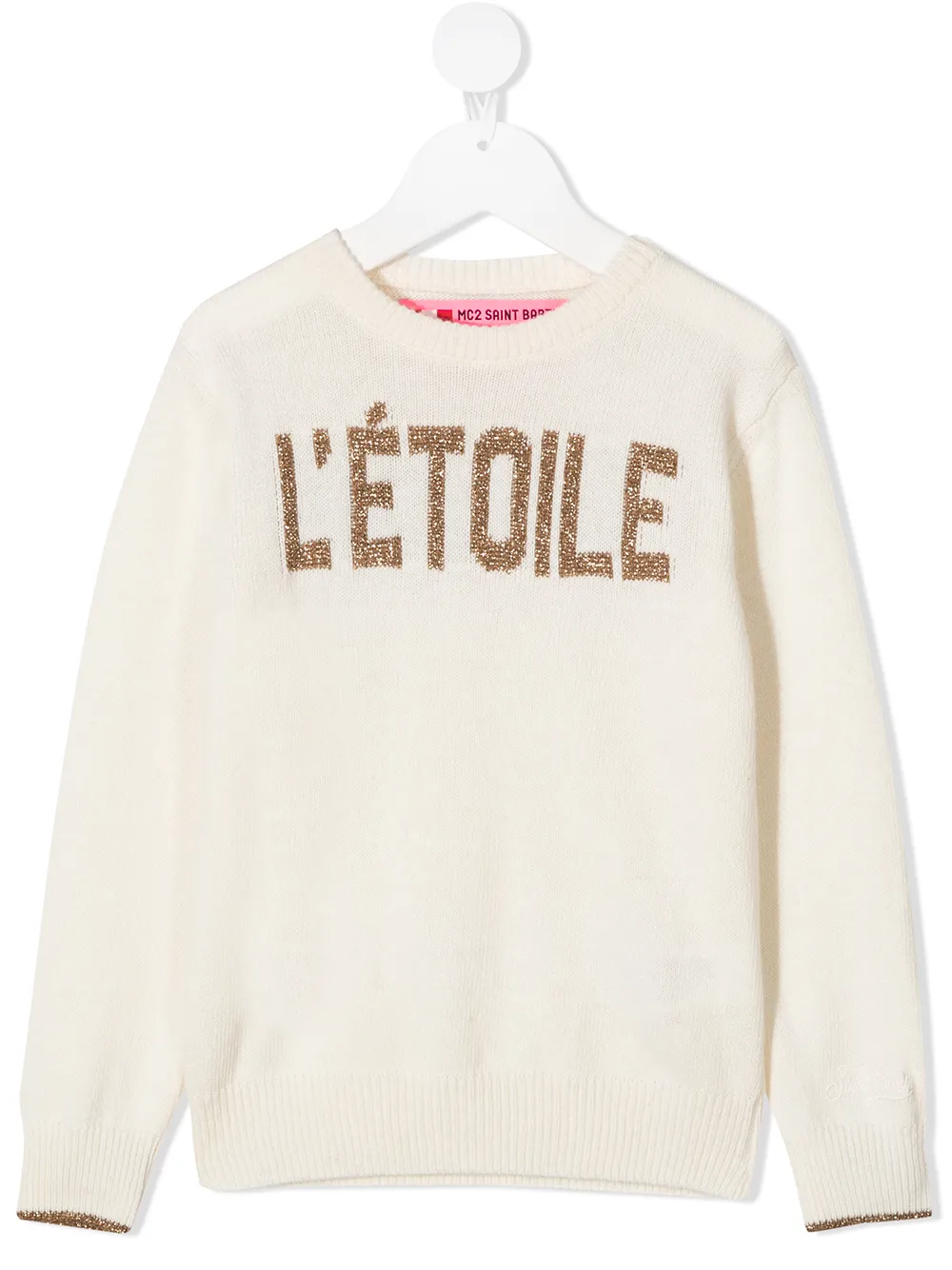 MC2 Saint Barth Kids Intarsia trui Beige