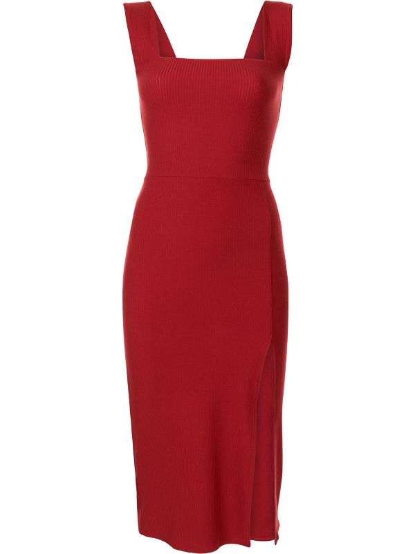 reformation red midi dress