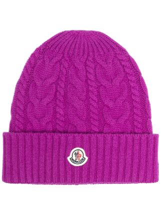 purple moncler hat