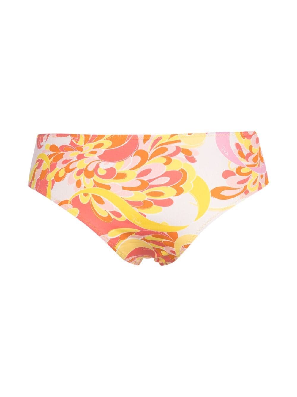 Shop Emilio Pucci Graphic-print Bikini Bottoms In Orange