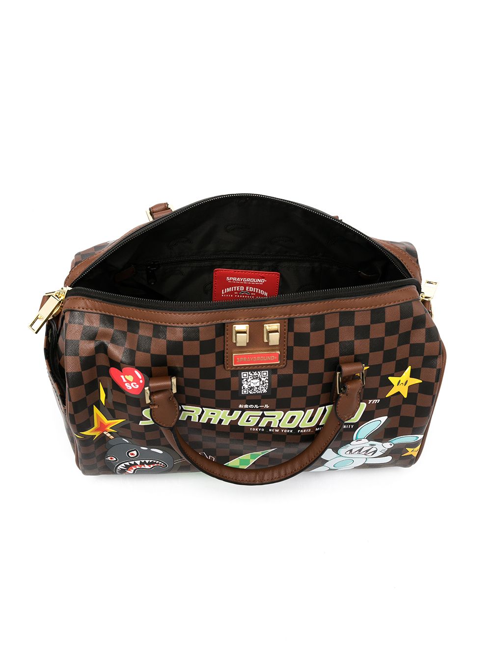 фото Sprayground клетчатая сумка-тоут с графичным принтом