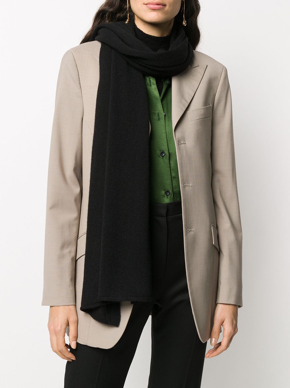 Shop Blanca Vita Long-length Cashmere Scarf In Black