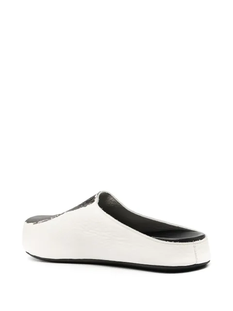 Shop white & black Marni paint-detail slippers with Express Delivery - Farfetch