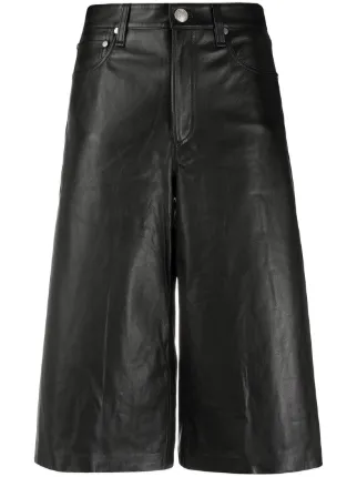 Shop Rag \u0026 Bone leather culotte shorts 