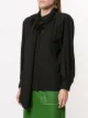 MSGM draped-detail long-sleeve blouse