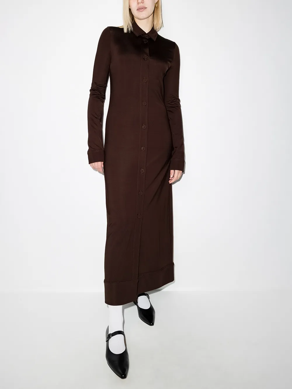фото Jil sander платье на пуговицах с длинными рукавами
