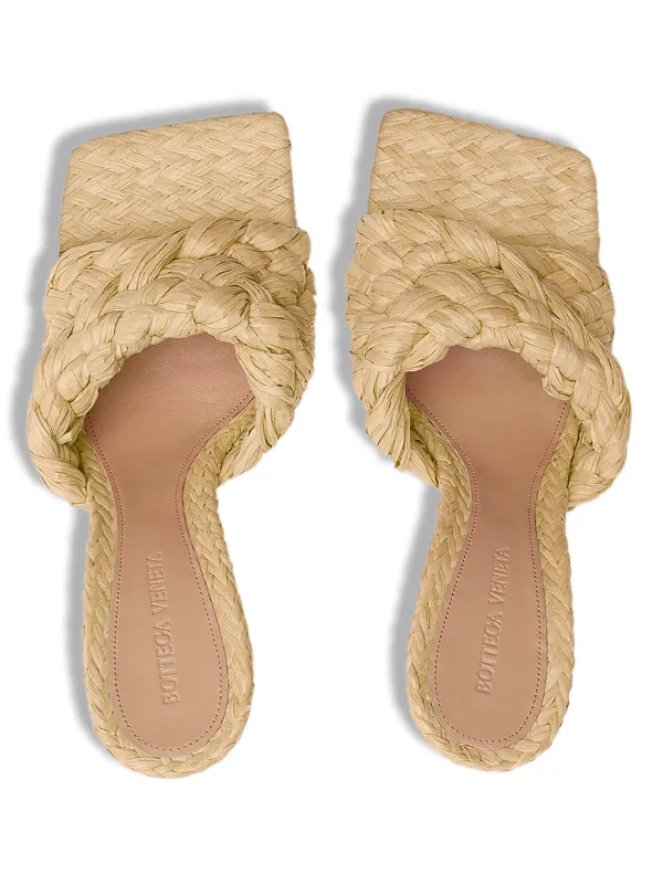 Bottega Veneta Stretch 90mm Raffia Sandals Phyrtualshops