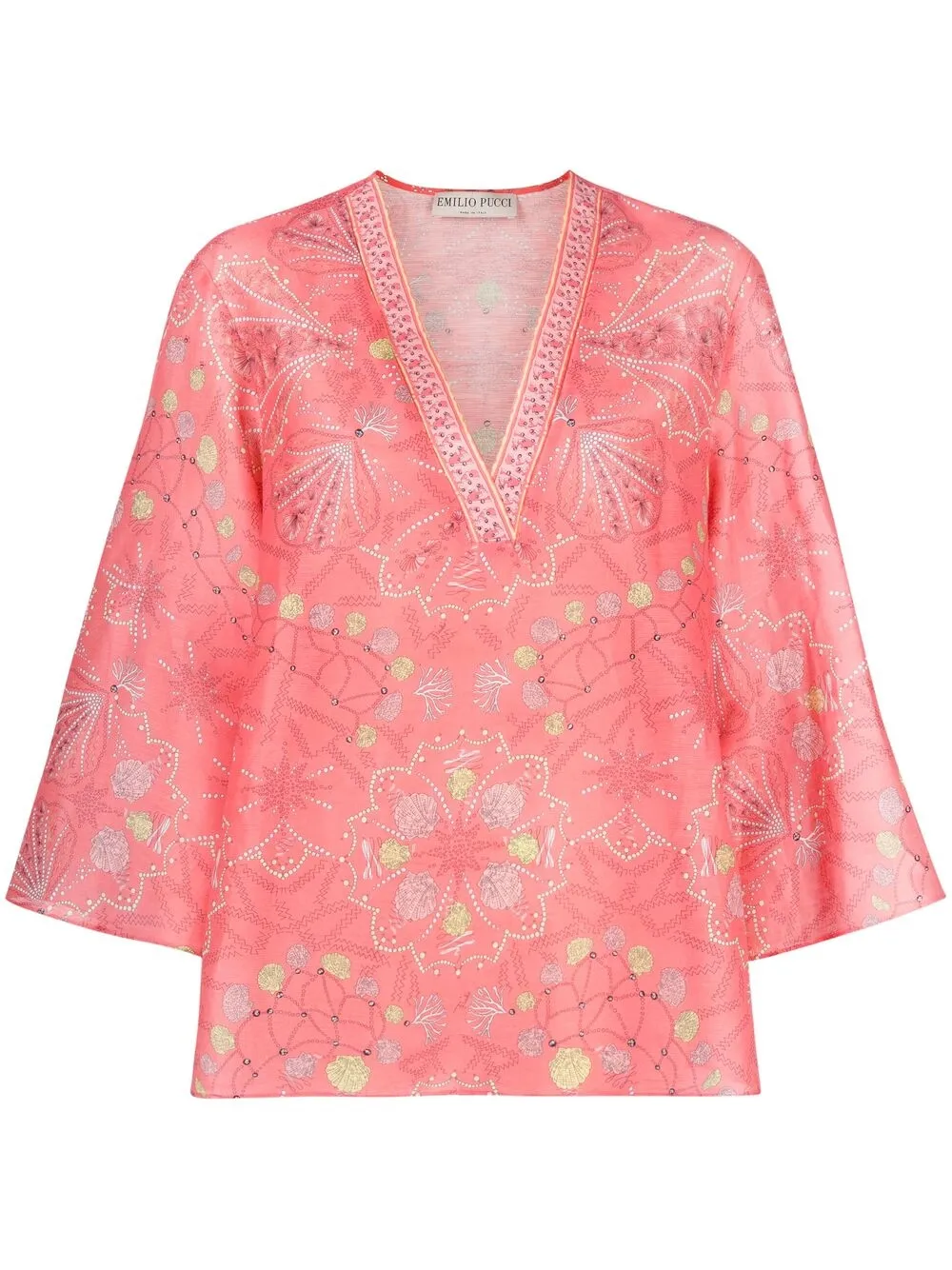 

PUCCI blusa con estampado Conchiglie - Rosado