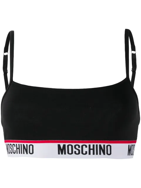 Moschino حمالة صدر رياضية بشريط شعار الماركة