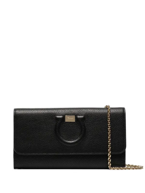 Salvatore Ferragamo Carteira Gancio City de couro com alça de corrente