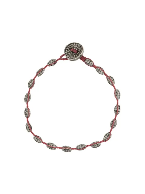 tateossian 缀饰纽扣绳结编织手链