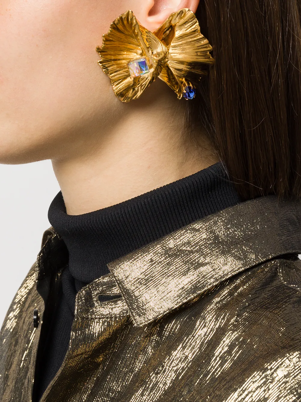 Saint Laurent Oorclips met schelp - Goud