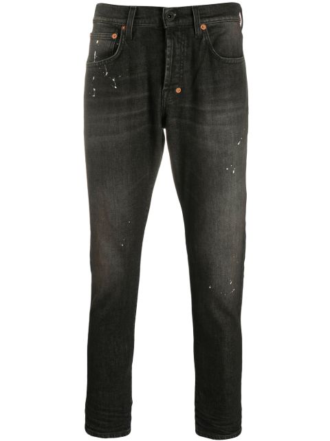 black paint splatter jeans