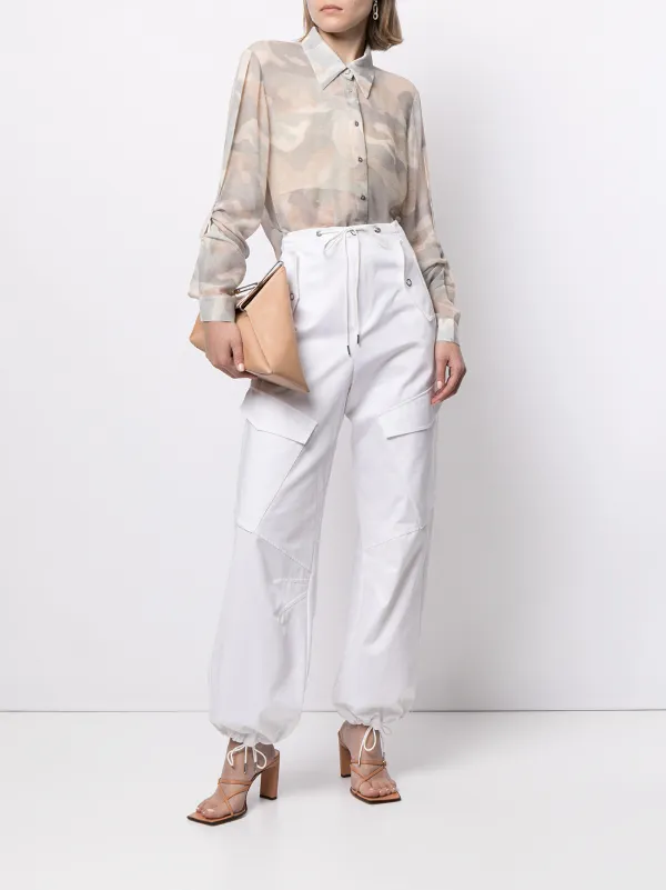Shop Dion Lee high-waisted cotton cargo 
