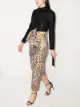 Image 2 of Halpern leopard print panelled long dress