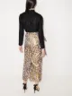 Halpern leopard print panelled long dress