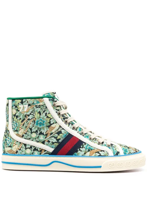 gucci floral high top sneakers