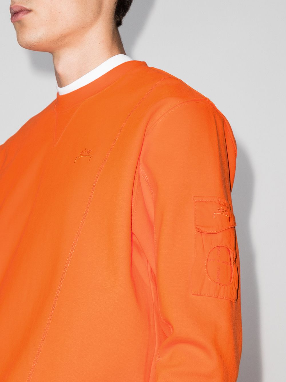 Shop A-cold-wall* Essential Logo-embroidered Sweatshirt In Orange