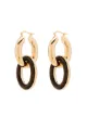 Image 1 of Jil Sander wood detail double hoop earrings