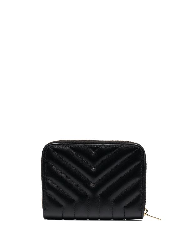 Black Logo-debossed leather cube bag, Saint Laurent