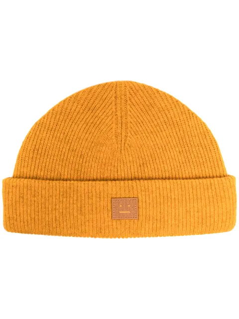 Acne Studios face-patch Ribbed Beanie 