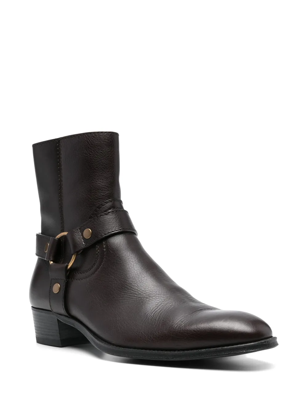 Saint Laurent Wyatt Harness Boots Brown FARFETCH UK