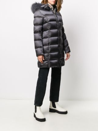 faux-fur-trimmed hood padded coat展示图