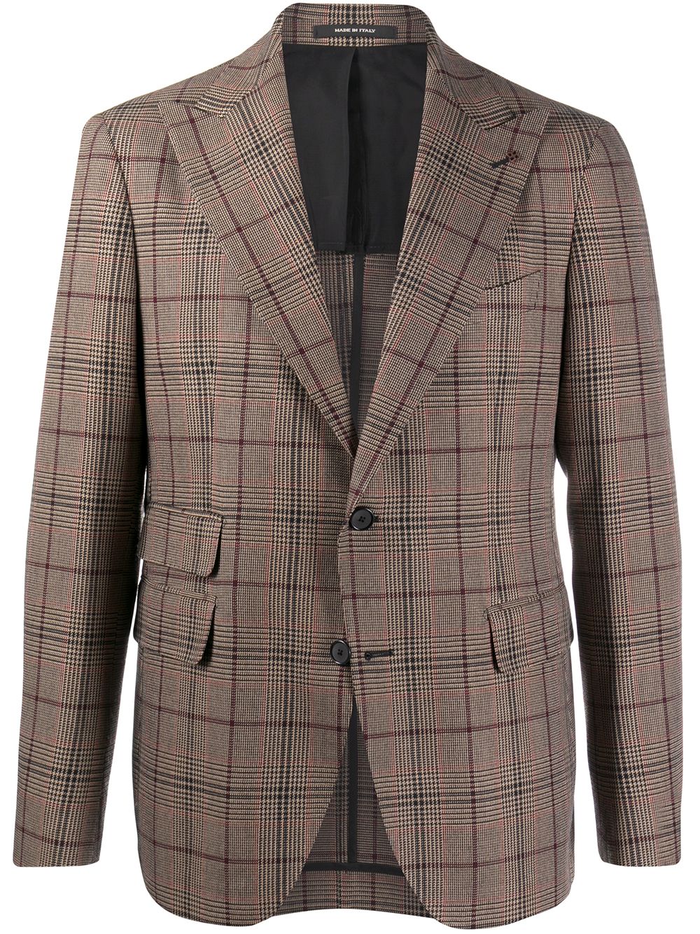 Tagliatore Checked Single-breasted Blazer In Neutrals