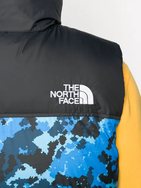 blue camo north face puffer