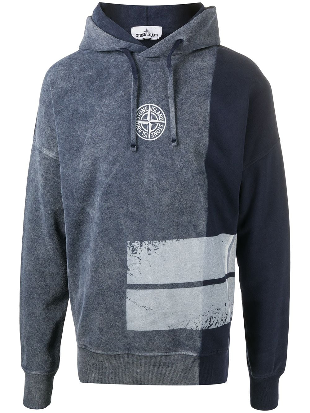 фото Stone island толстовка в стиле колор-блок с капюшоном