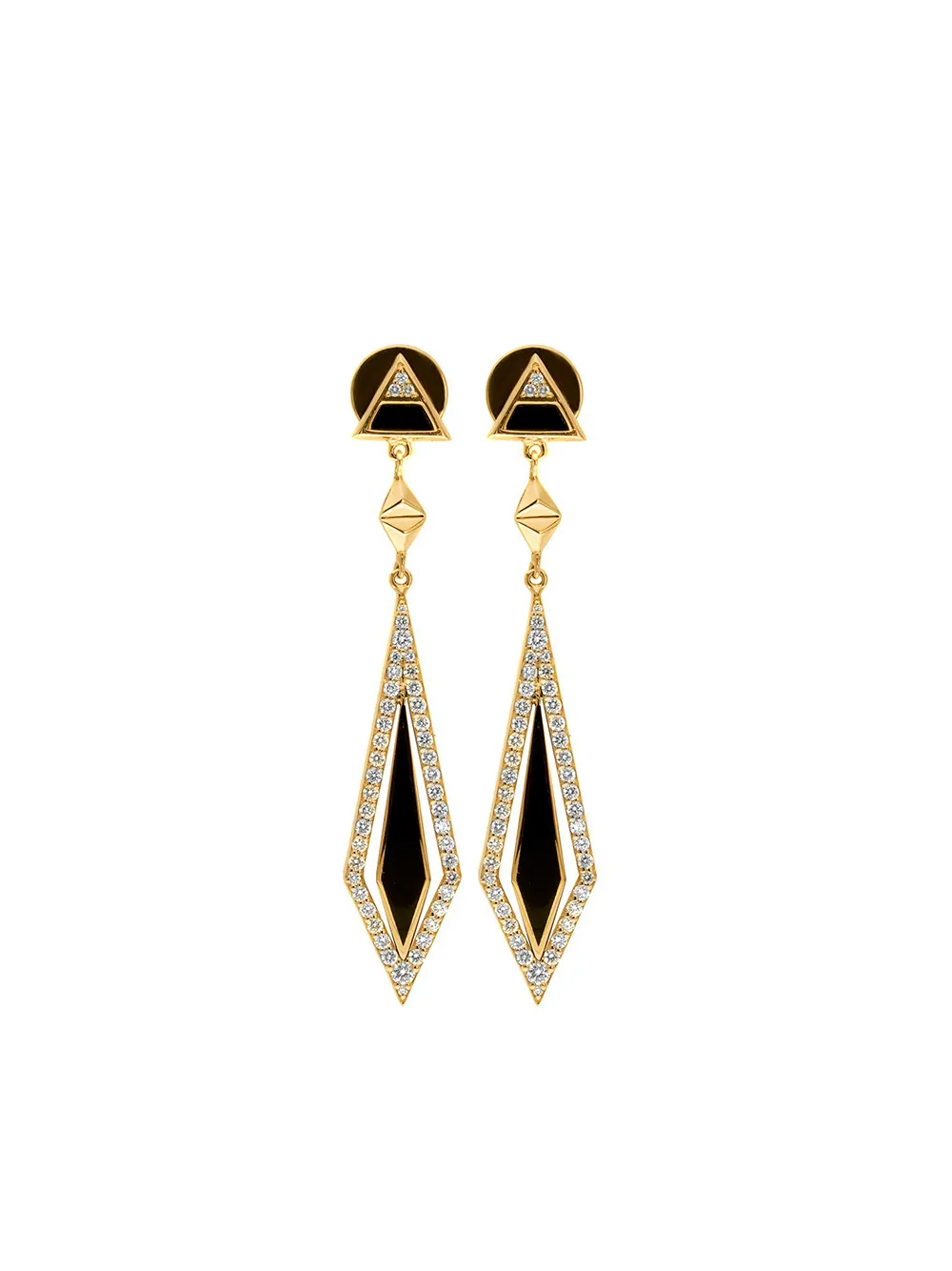 

Alessa aretes Arrow en oro amarillo de 18kt con diamantes - Dorado