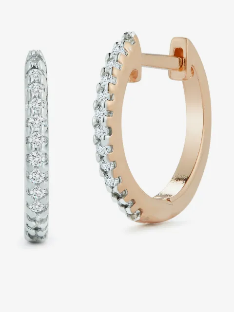 Mateo 14kt rose gold 12mm diamond huggies