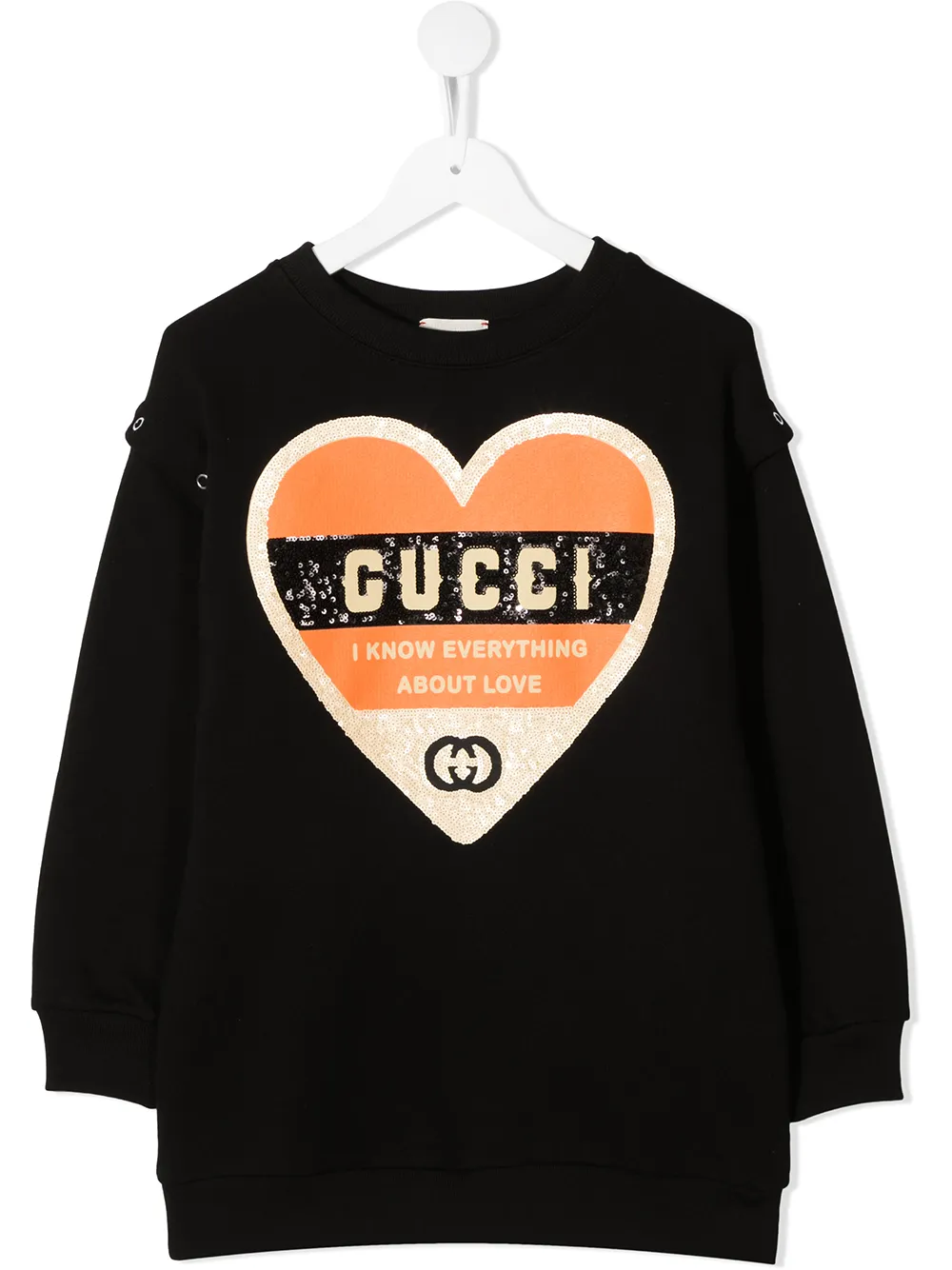

Gucci Kids sudadera con corazón y lentejuelas - Negro