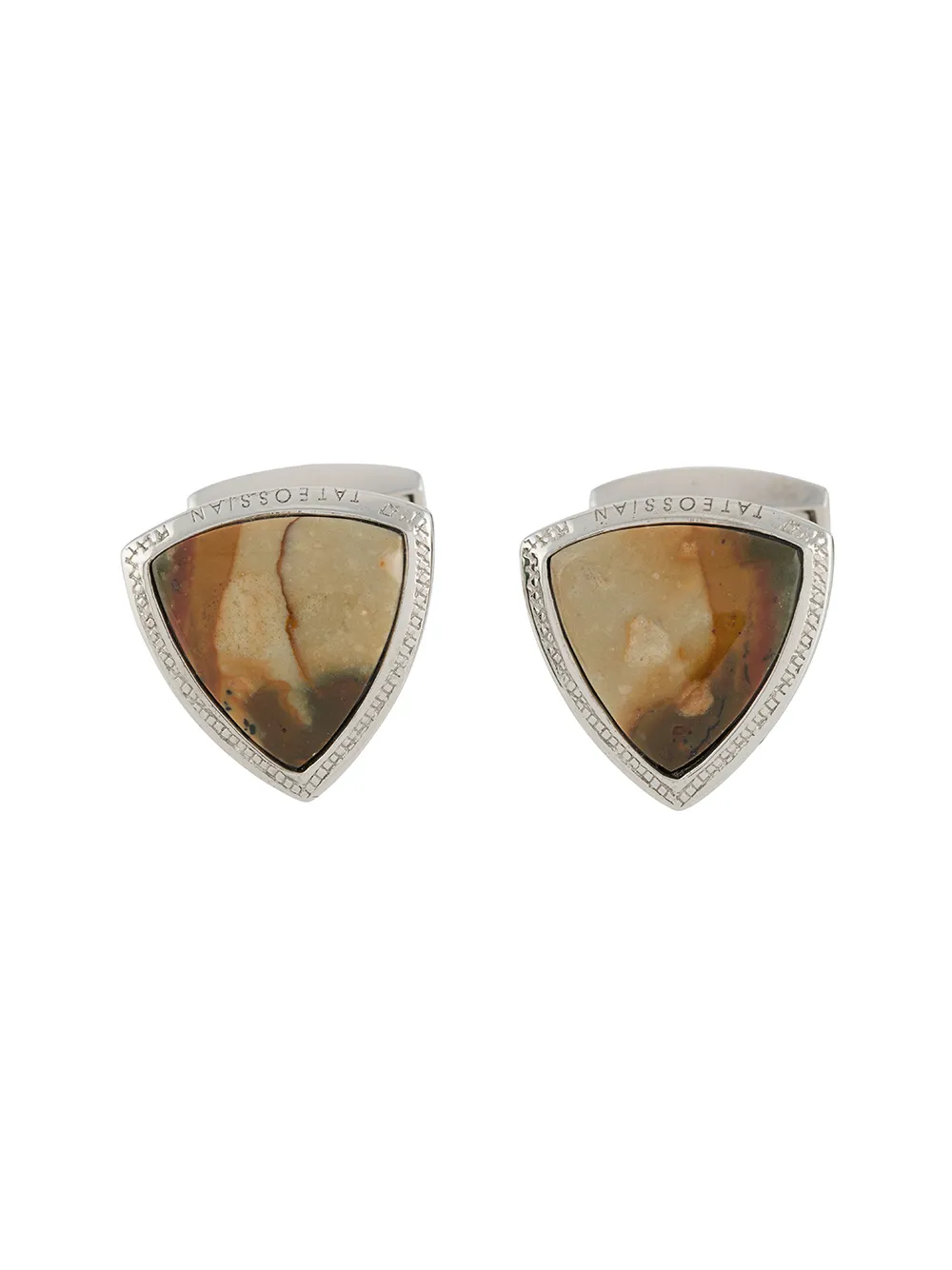 

Tateossian mancuernillas Rocky Jasper - Plateado