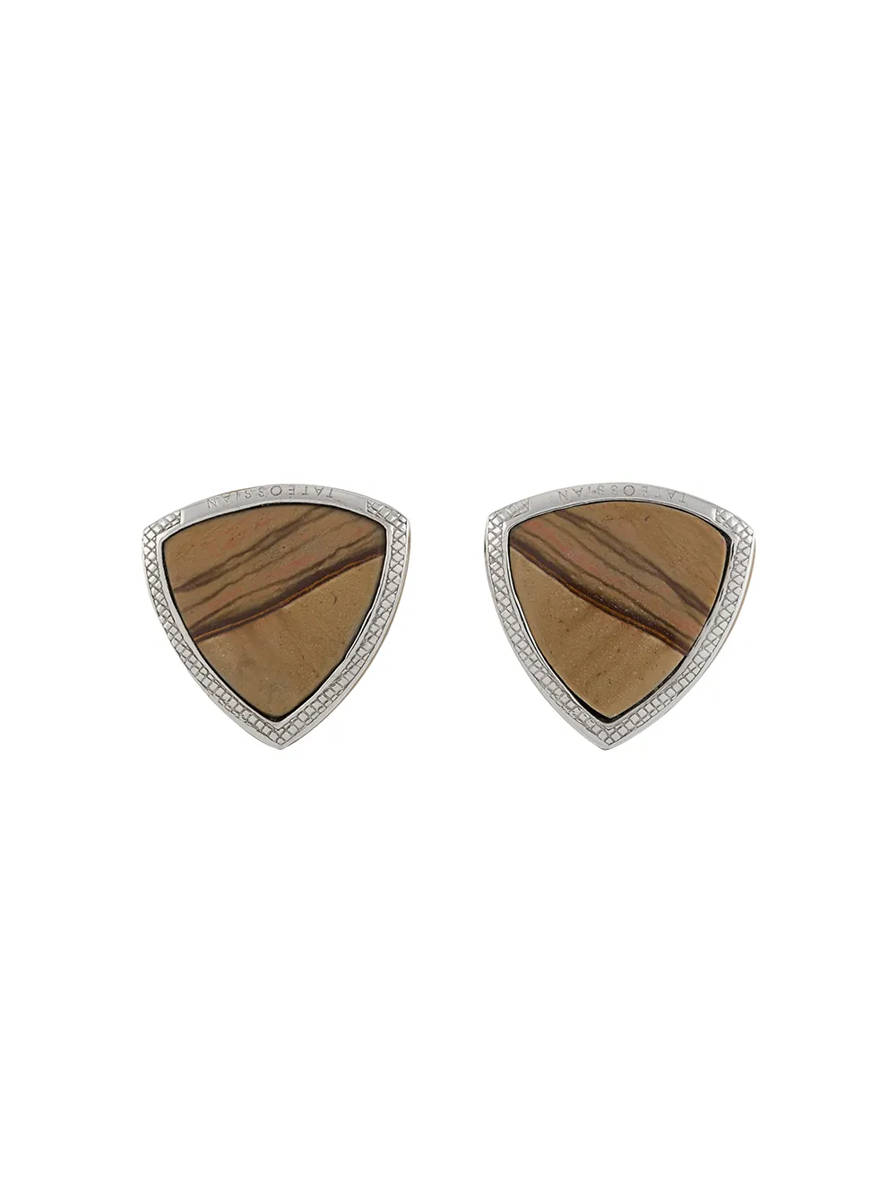 

Tateossian mancuernillas Landscape Jasper - Plateado